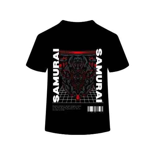 Black designed T-shirt I Samurai T-shirt I For men and boys